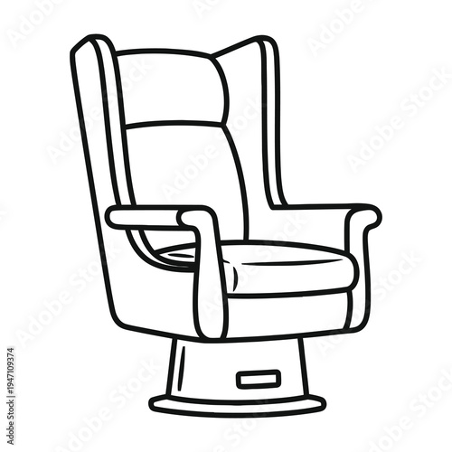 Barber chair recliner with armrests and high backrest