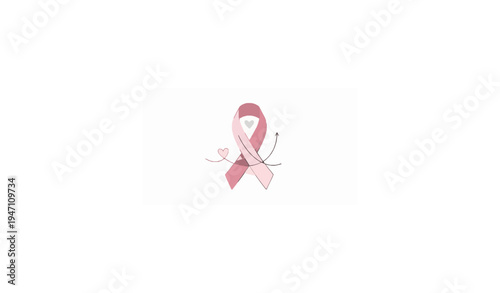 Pink Ribbon Pinktober Breast Cancer Awareness Hope Strength Vector