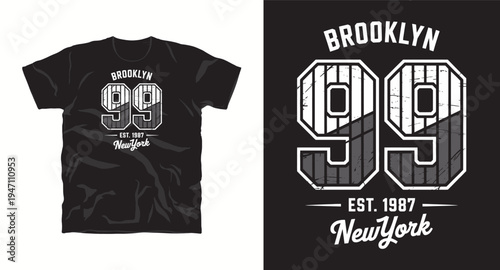 Brooklyn 99 New York established 1987 varsity sport t-shirt design