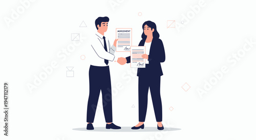 Business agreement handshake, contract signing, partnership deal, legal document, teamwork