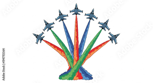 Military Jets Fly Formation.