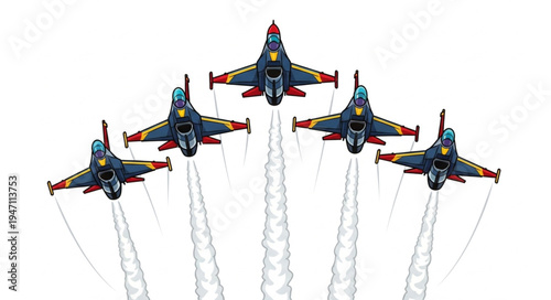 Military Jets Fly Formation.