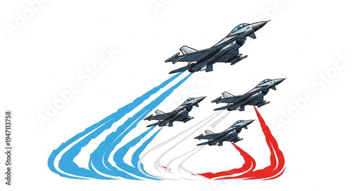 Military Jets Fly Formation.