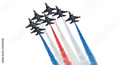 Military Jets Fly Formation.