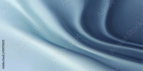 Abstract blue silk and satin background featuring a smooth flowing fabric texture with luxury soft waves and shiny liquid curves for a high quality material wallpaper design