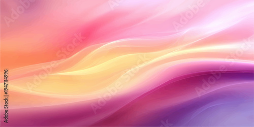 Smooth flowing waves of pink and purple silk create an abstract colorful background with light textures and elegant curves for a modern motion design backdrop