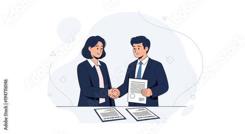 Business partners shaking hands over contract agreement, successful deal, teamwork, partnership