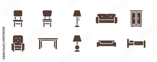 Stampico collection featuring home furniture icons.