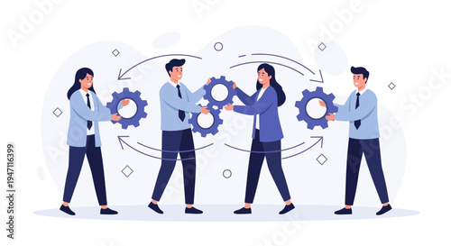 Teamwork and Collaboration: People Connecting Gears for Business Success