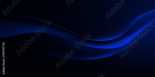 Fotografie An abstract blue and purple wave design featuring flowing lines of light and dar