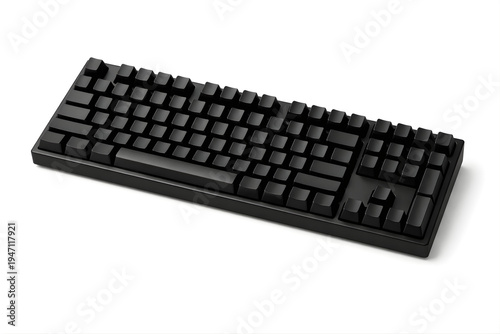 Wallpaper Mural Modern Minimal Mechanical Keyboard Elevated Angle on Pure White Background Commercial Product Photo Torontodigital.ca