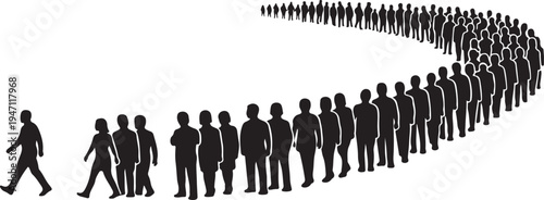 Follower trail silhouette chain growing followers