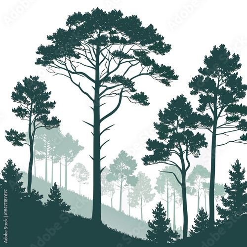 A group of trees on a hillside
