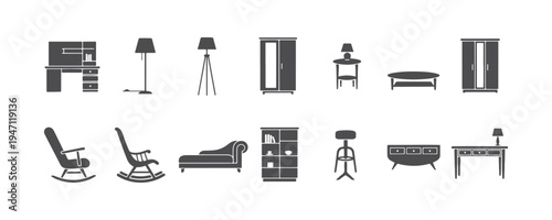 Stampico furniture icon collection set.