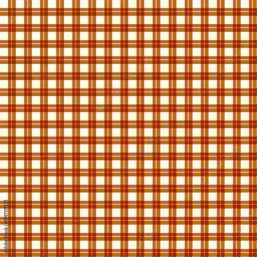 Seamless brown and white checkered pattern. Classic gingham plaid background for fabric, wallpaper, wrapping paper, and digital scrapbooking. Traditional picnic tablecloth textile design.