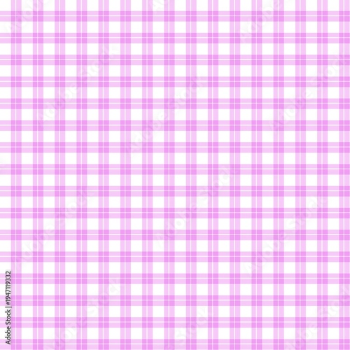 Seamless pink and white checkered pattern. Sweet gingham plaid background for baby shower, fabric, wallpaper, and digital crafts. Cute pastel picnic tablecloth textile design.