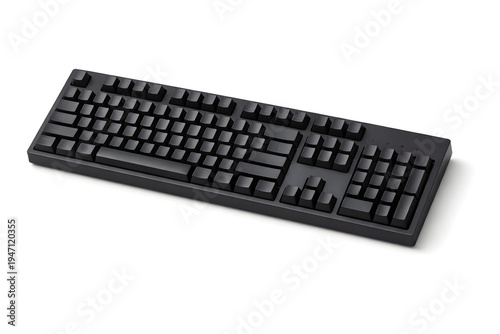 Wallpaper Mural Modern Minimal Mechanical Keyboard Elevated Angle on Pure White Background Commercial Product Photo Torontodigital.ca