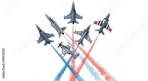 Military Jets Fly Formation.
