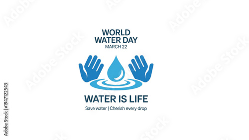 Environmental protection concept showing hands holding clean water droplet symbol for World Water Day sustainability awareness illustration