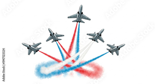 Military Jets Fly Formation Aerobatics.