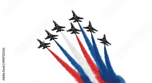 Military Jets Fly Formation Aerobatics.