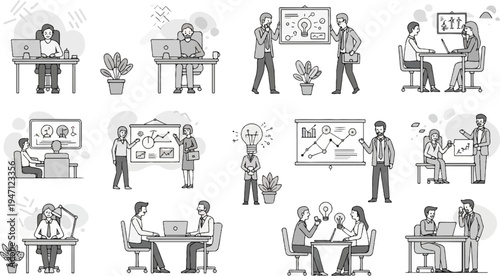 Diverse business professionals collaborating and presenting ideas (2)