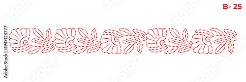 Rhinestone hotfix seamless pattern of flower and leaf motif design for laser cutting, 2.2 mm hole size 6 ss.
