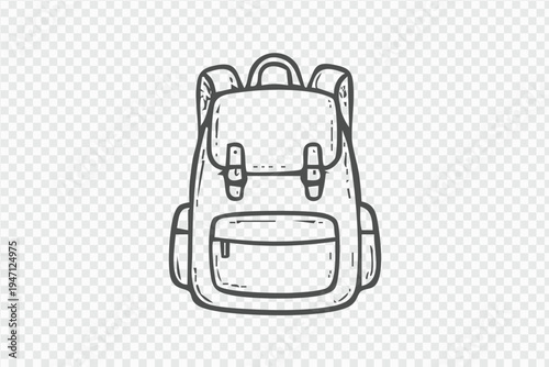 Simple line drawing of a backpack