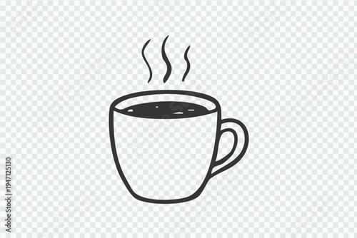 Steaming hot coffee cup illustration