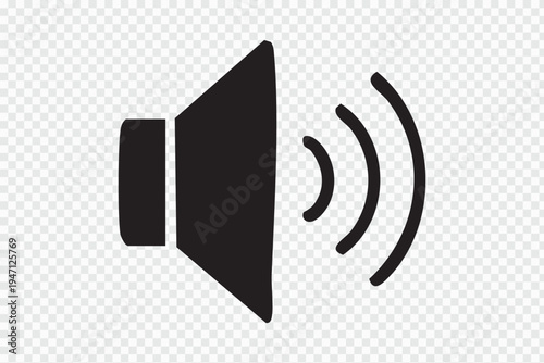 Sound speaker icon with sound waves emitting