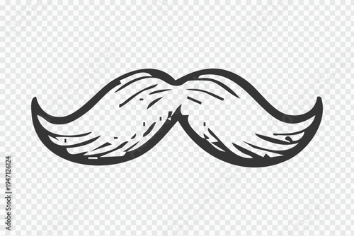 Vintage style handlebar mustache illustration