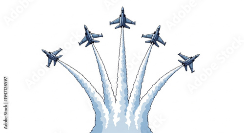 Military Jets Flying Formation.