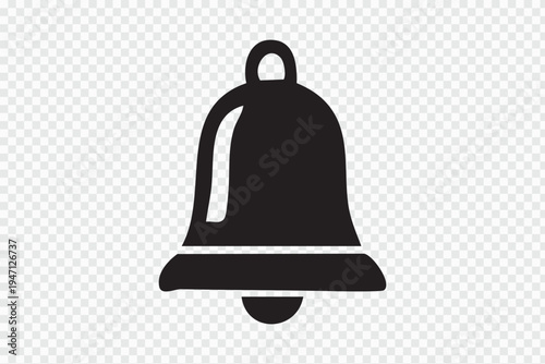 A black bell icon on a transparent background