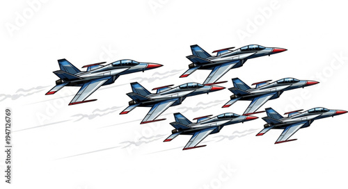 Military Jets Flying Formation.