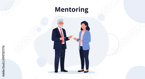 Business Mentoring: Experienced Man Advises Younger Woman in Office Setting