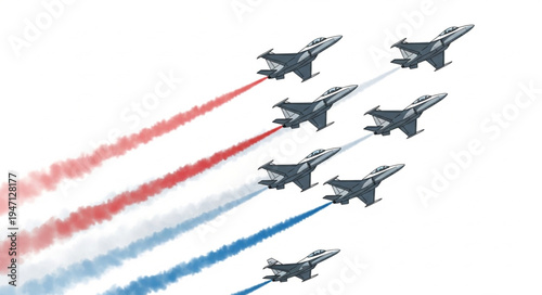 Military Jets Flyby Formation.