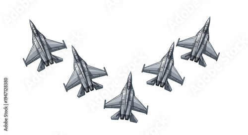 Military Jets Flying Formation.