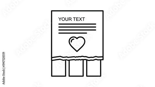 Paper flyer with a heart symbol and tear-off contact tabs for lost pets, services, or personal advertisements.