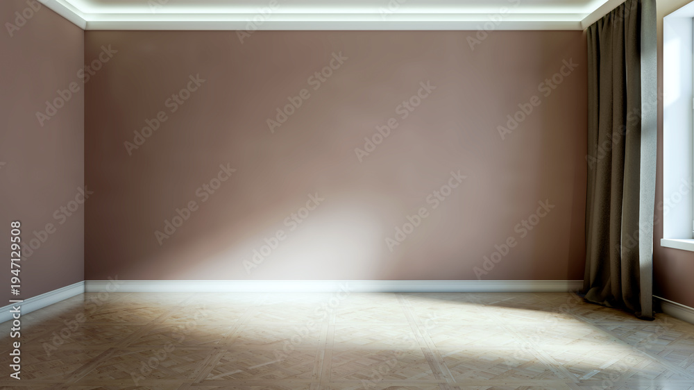 Naklejka premium Large luxury modern bright interiors Living room mockup illustration 3D rendering Generated Color Image