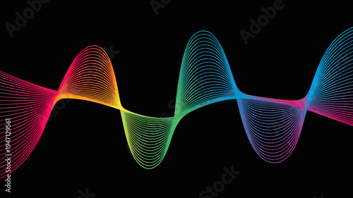 An abstract representation displays vibrant colorful waves against a stark black backdrop creating a dynamic and flowing visual effect high quality professional detailed modern elegant stylish