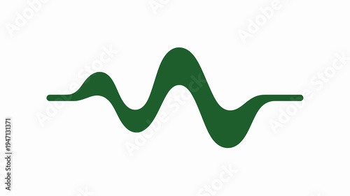 Foto A minimalist illustration depicts a dark green abstract waveform or undulating l