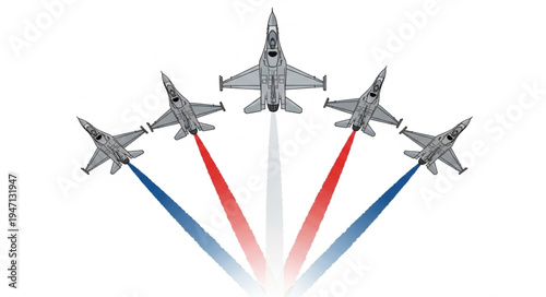 Military jets flying in formation.