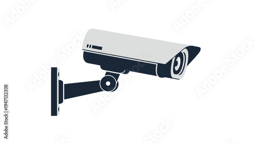 Modern grey and black outdoor CCTV surveillance camera mounted on a wall bracket for monitoring property and ensuring public safety.