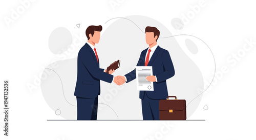 Businessmen Shaking Hands Over Agreement, Partnership Deal, Success