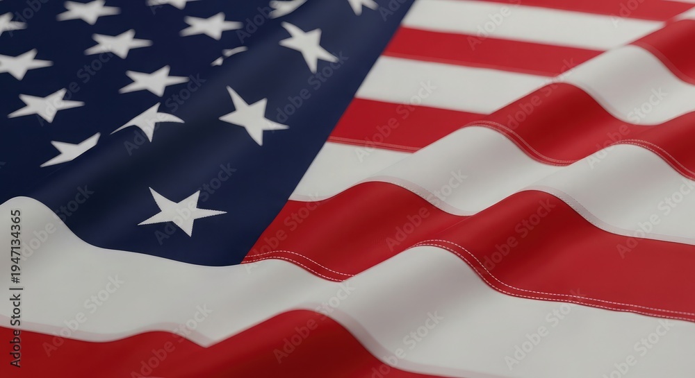 Obraz premium American flag close up with stars and stripes