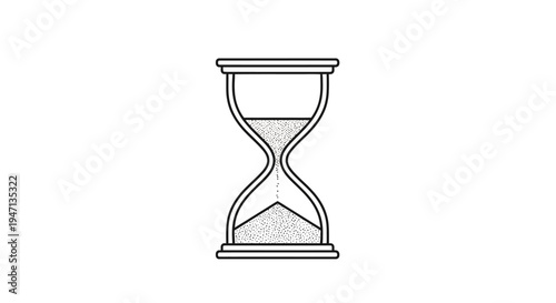 A simple line drawing of an hourglass.
