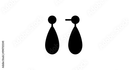Black silhouette of earring designs.
