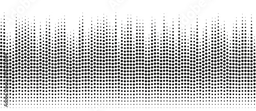 Black halftone pattern for screen blending mode.  Waveform pattern for music, dictaphone, podcast, voice message, or social media background. vector sound wave dotted graphic.