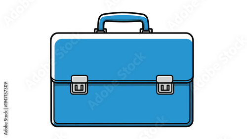 Professional blue plastic briefcase or equipment case with silver metal latches and a sturdy handle for protection.