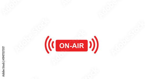 ON-AIR sign with radio waves symbol.
